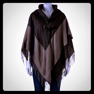 Croft & Barrow 2 tone knit poncho